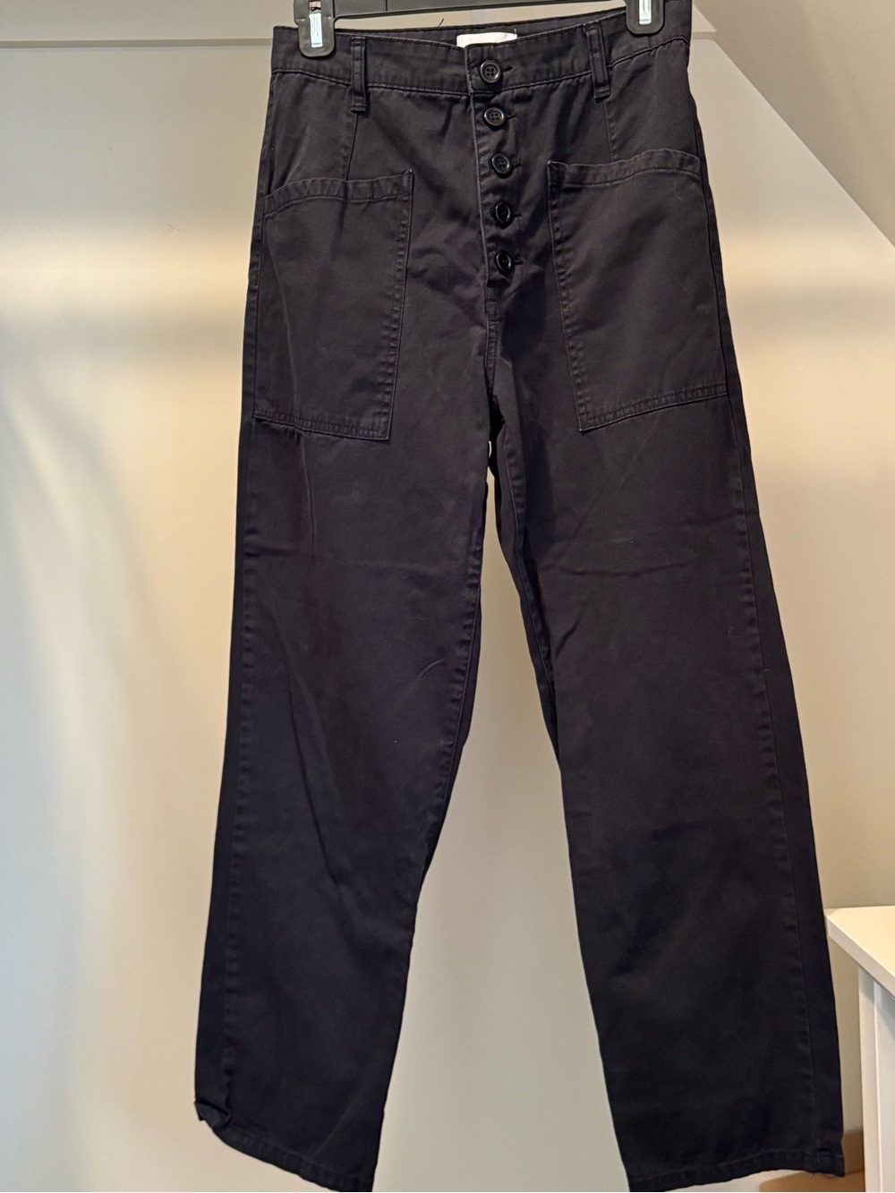 pistola Black High-Rise Button-Fly Trousers